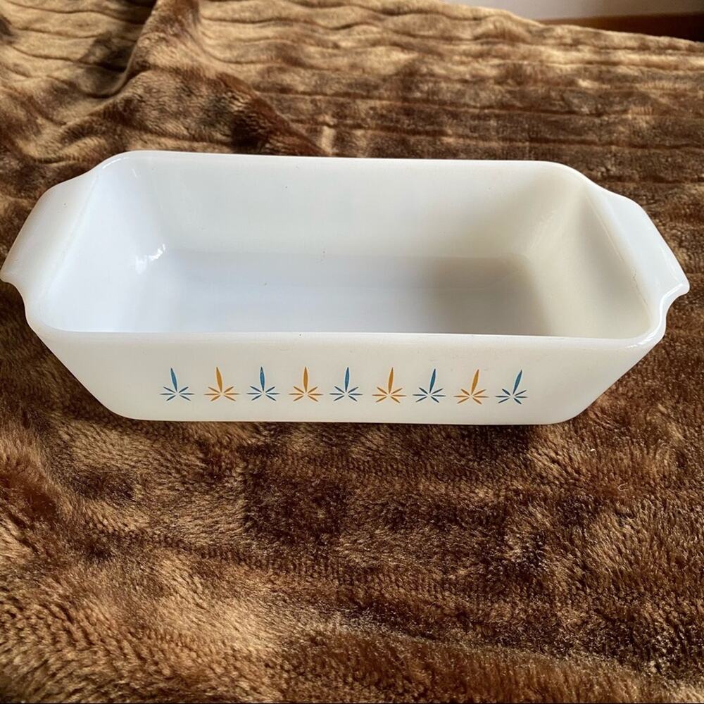 Vintage Anchor Hocking Fire King Candle Glow Pattern 1Qt. Baking Dish